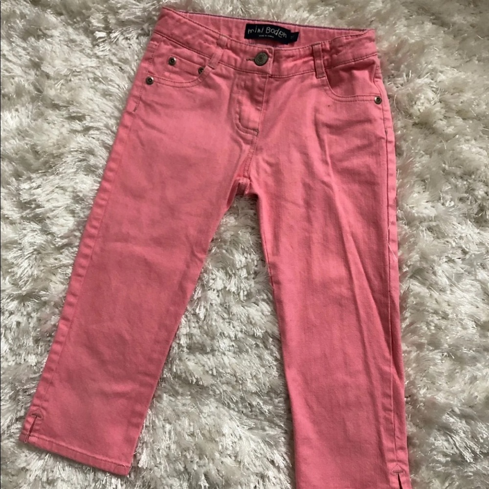 Mini Boden Bubblegum Pink Crops